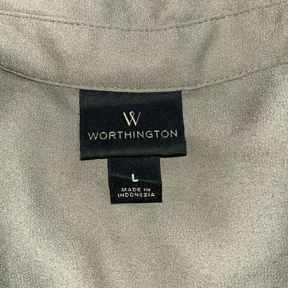 Worthington Long Sleeve Collared Blouse - Picture 9 of 10